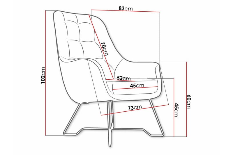 Laytown Modern Fåtölj i Tyg med Metallben - Beige - Möbler - Vardagsrum - Fåtöljer