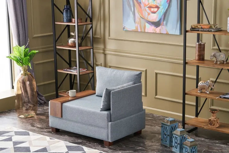 Algeria Schäslongfåtölj - Blå - Möbler - Vardagsrum - Fåtöljer - Liggfåtöljer