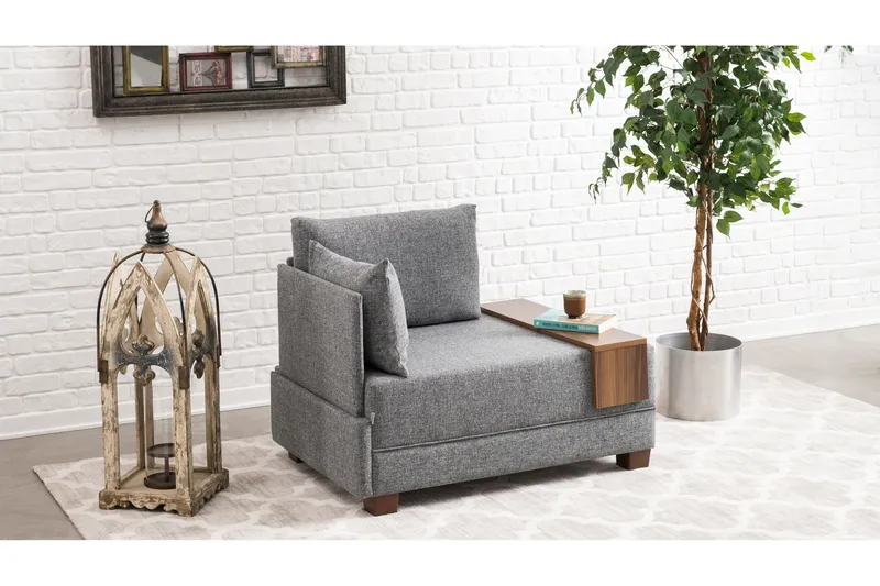 Algeria Schäslongfåtölj - Grå - Möbler - Vardagsrum - Fåtöljer - Liggfåtöljer