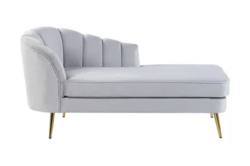 Allier Schäslong Vänster - Sammet/Grå - Möbler - Vardagsrum - Fåtöljer - Liggfåtöljer