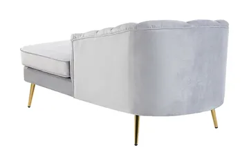 Allier Schäslong Vänster - Sammet/Grå - Möbler - Vardagsrum - Fåtöljer - Liggfåtöljer