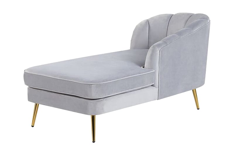 Allier Schäslong Vänster - Sammet/Grå - Möbler - Vardagsrum - Fåtöljer - Liggfåtöljer