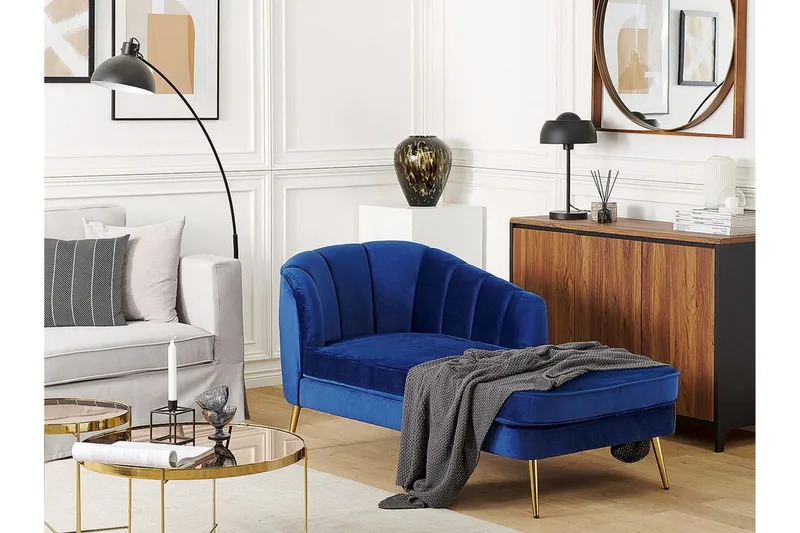 Allier Schäslong Vänster - Sammet/Koboltblå - Möbler - Vardagsrum - Fåtöljer - Liggfåtöljer