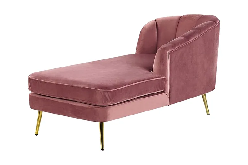 Allier Schäslong Vänster - Sammet/Rosa - Möbler - Vardagsrum - Fåtöljer - Liggfåtöljer