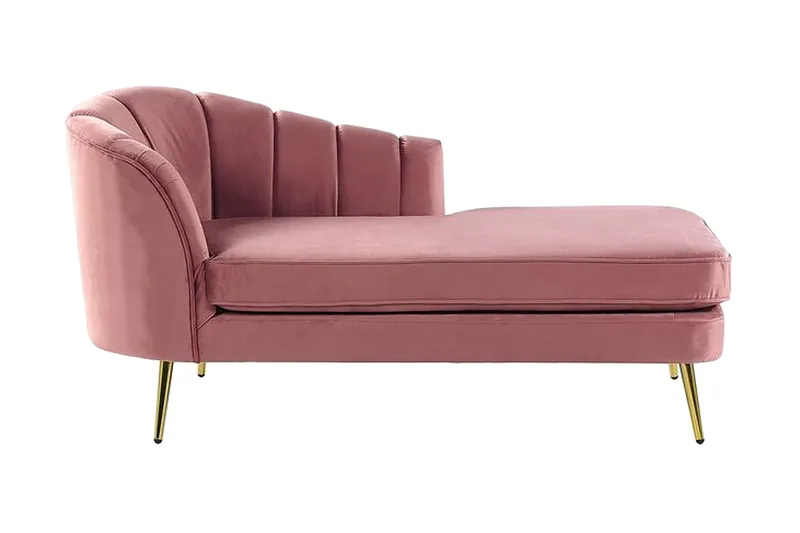 Allier Schäslong Vänster - Sammet/Rosa - Möbler - Vardagsrum - Fåtöljer - Liggfåtöljer