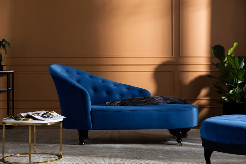 DANA Classic Schäslong Sammet Blå - Möbler - Vardagsrum - Fåtöljer - Liggfåtöljer