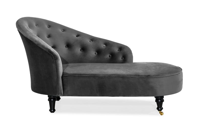 DANA Classic Schäslong Sammet Mörkgrå - Möbler - Vardagsrum - Fåtöljer - Liggfåtöljer