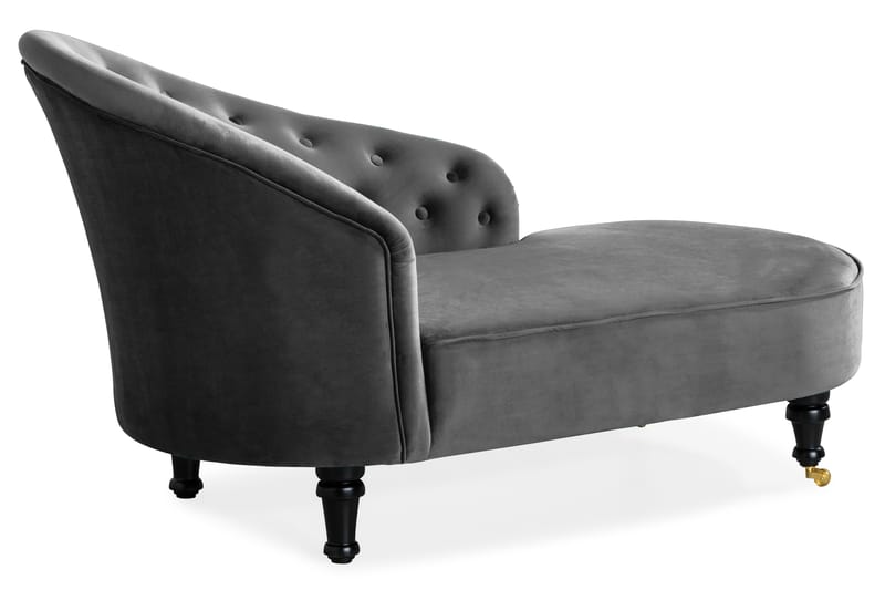 DANA Classic Schäslong Sammet Mörkgrå - Möbler - Vardagsrum - Fåtöljer - Liggfåtöljer
