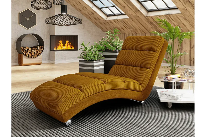 Kintore Liggfåtölj 62 cm 84x NO_BRAND Dark yellow - Möbler - Vardagsrum - Fåtöljer - Liggfåtöljer