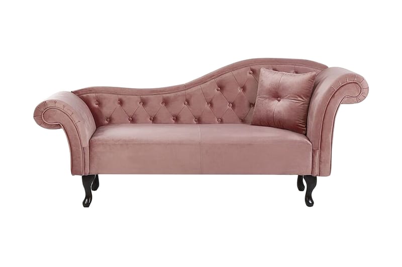 Lattes Höger Rak Dagbädd 188 cm i Tyg, Rosa