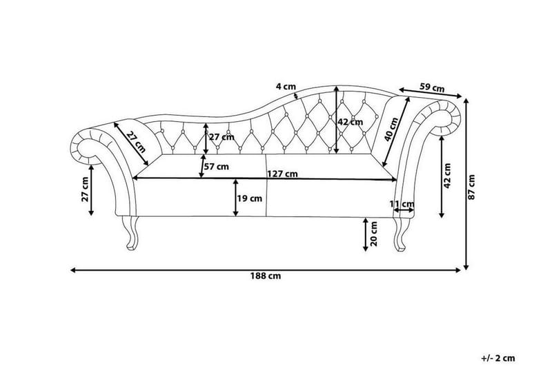 Lattes Schäslong Höger - Sammet/Rosa - Möbler - Sovrum - Dagbäddar
