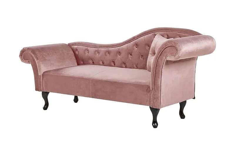 Lattes Schäslong Höger - Sammet/Rosa - Möbler - Vardagsrum - Fåtöljer - Liggfåtöljer