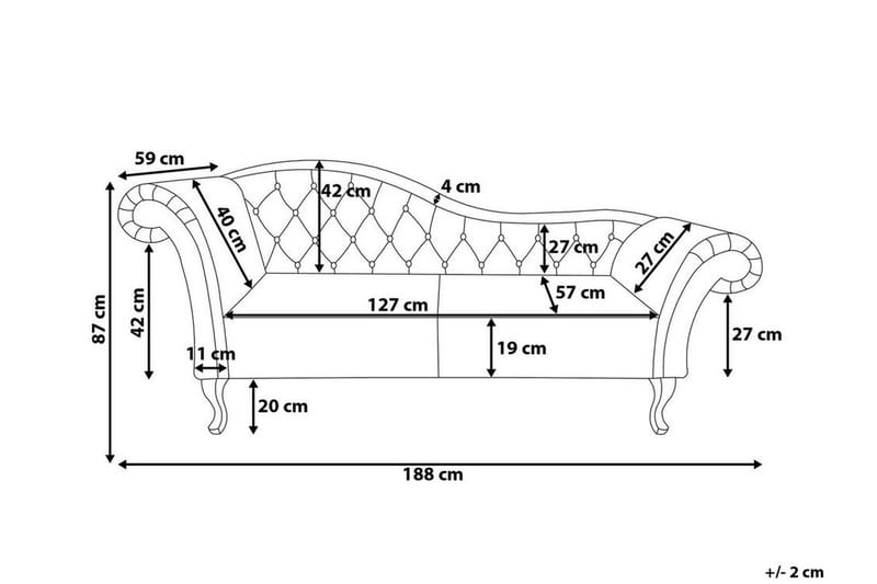 Lattes Schäslong Vänster - Sammet/Beige - Möbler - Sovrum - Dagbäddar