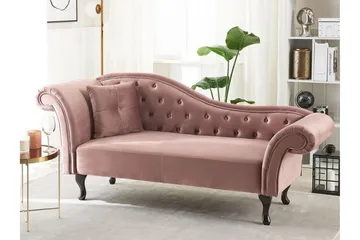 Lattes Schäslong Vänster - Sammet/Rosa - Möbler - Sovrum - Dagbäddar
