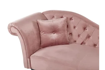 Lattes Schäslong Vänster - Sammet/Rosa - Möbler - Sovrum - Dagbäddar