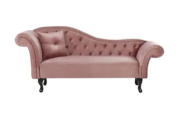 Lattes Schäslong Vänster - Sammet/Rosa - Möbler - Sovrum - Dagbäddar