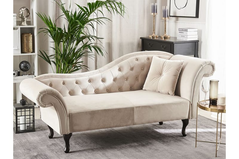POULAUD Schäslong Höger Sammet/Beige - Möbler - Vardagsrum - Fåtöljer - Liggfåtöljer
