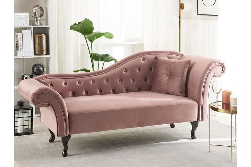 POULAUD Schäslong Höger Sammet/Rosa - Möbler - Vardagsrum - Fåtöljer - Liggfåtöljer