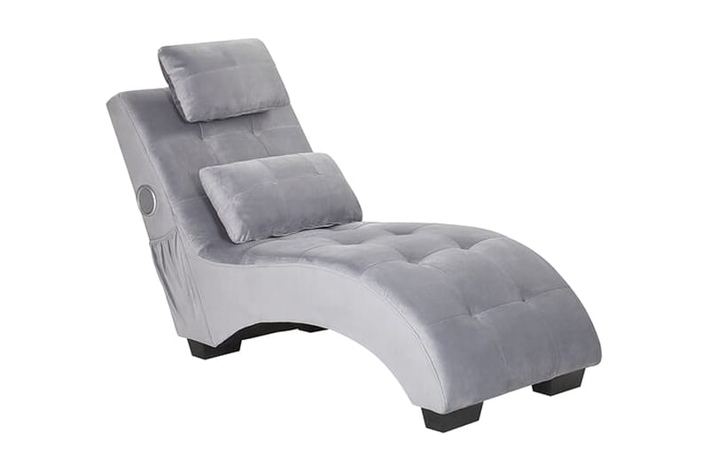 Volans Schäslong med Bluetooth-högtalare, Sammet/Grå