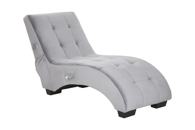 Volans Schäslong med Bluetooth-högtalare - Sammet/Grå - Möbler - Vardagsrum - Fåtöljer - Liggfåtöljer