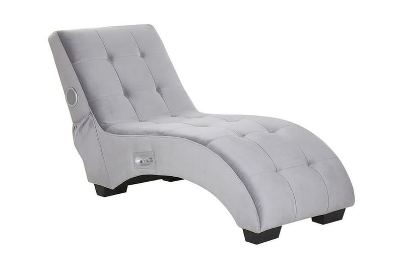 Volans Schäslong med Bluetooth-högtalare - Sammet/Grå - Möbler - Vardagsrum - Fåtöljer - Liggfåtöljer