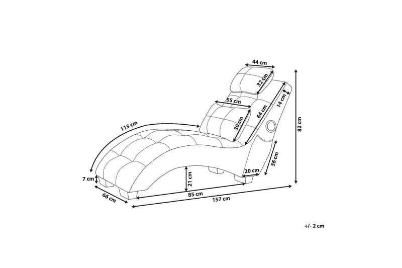 Volans Schäslong med Bluetooth-högtalare - Sammet/Grå - Möbler - Vardagsrum - Fåtöljer - Liggfåtöljer