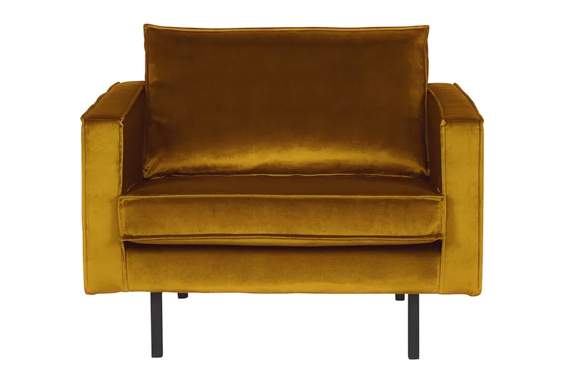 Lissbon Sammetsfåtölj - Ockra - Möbler - Vardagsrum - Fåtöljer - Sammetsfåtölj