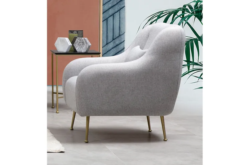 Makiylah Fåtölj med Armstöd - Grå - Möbler - Vardagsrum - Fåtöljer