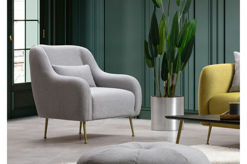 Makiylah Fåtölj med Armstöd - Grå - Möbler - Vardagsrum - Fåtöljer