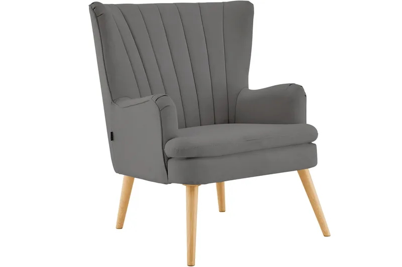 Marilee Loungefåtölj med Fotpall - Tyg/Antracit - Möbler - Vardagsrum - Fåtöljer