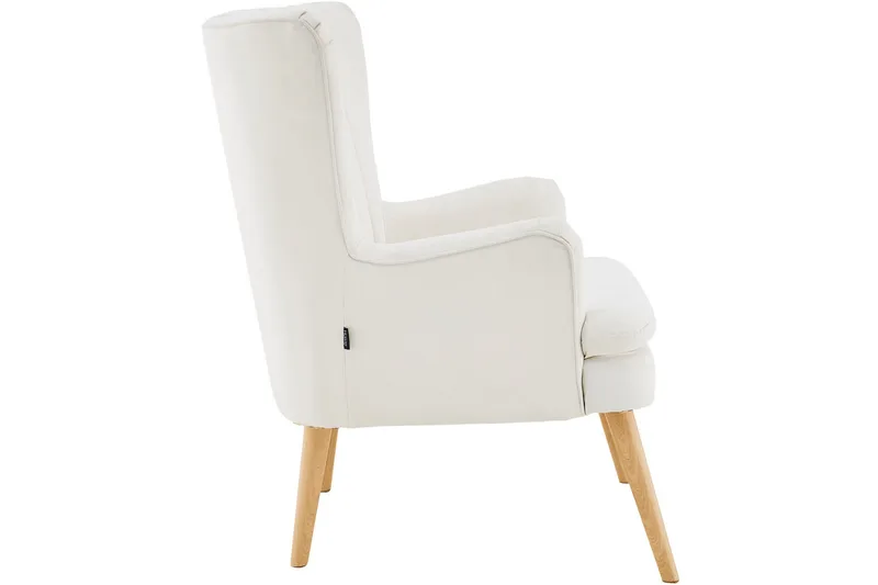 Marilee Loungefåtölj med Fotpall - Tyg/Krämvit - Möbler - Vardagsrum - Fåtöljer