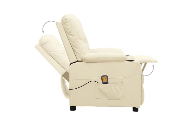 Massagefåtölj gräddvit konstläder - Vit - Kök & hushåll - Personvård & hälsa - Massage & välbefinnande - Massagestolar & massagefåtöljer