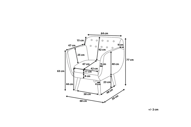 Melby Fåtölj - Grå - Möbler - Vardagsrum - Fåtöljer