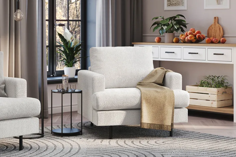 Menard Compact Fåtölj - Vit - Möbler - Vardagsrum - Fåtöljer