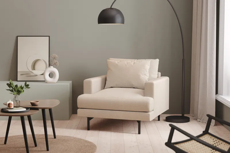 Menard Djup Fåtölj 97 cm Bred - Beige / Ljus - Möbler - Vardagsrum - Fåtöljer