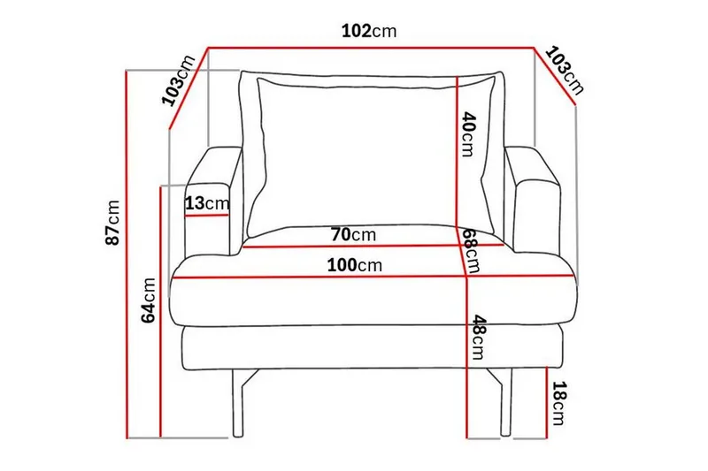 Menard Djup Fåtölj 97 cm Bred - Beige / Ljus - Möbler - Vardagsrum - Fåtöljer