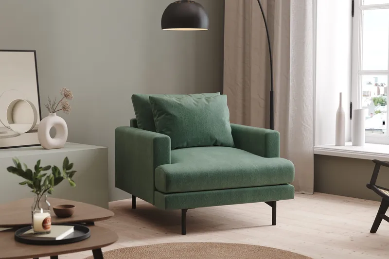 Menard Fåtölj - Grön - Möbler - Vardagsrum - Fåtöljer - Sammetsfåtölj