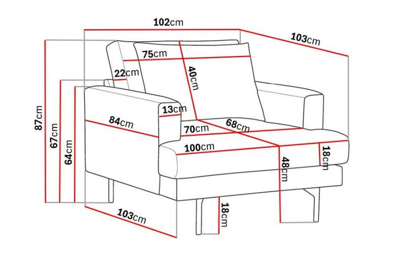 Menard Fåtölj - Mörkgrå - Möbler - Vardagsrum - Fåtöljer