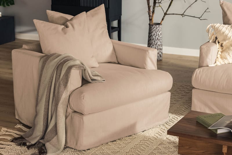 Menard Fåtölj Tvättbar & avtagbar klädsel - Beige - Möbler - Vardagsrum - Fåtöljer