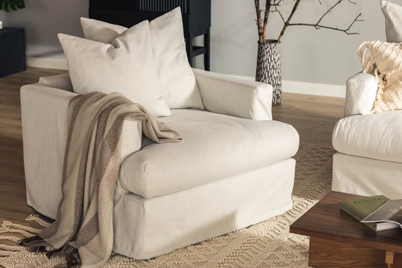 Menard Fåtölj Tvättbar & avtagbar klädsel - Linnebeige - Möbler - Vardagsrum - Fåtöljer