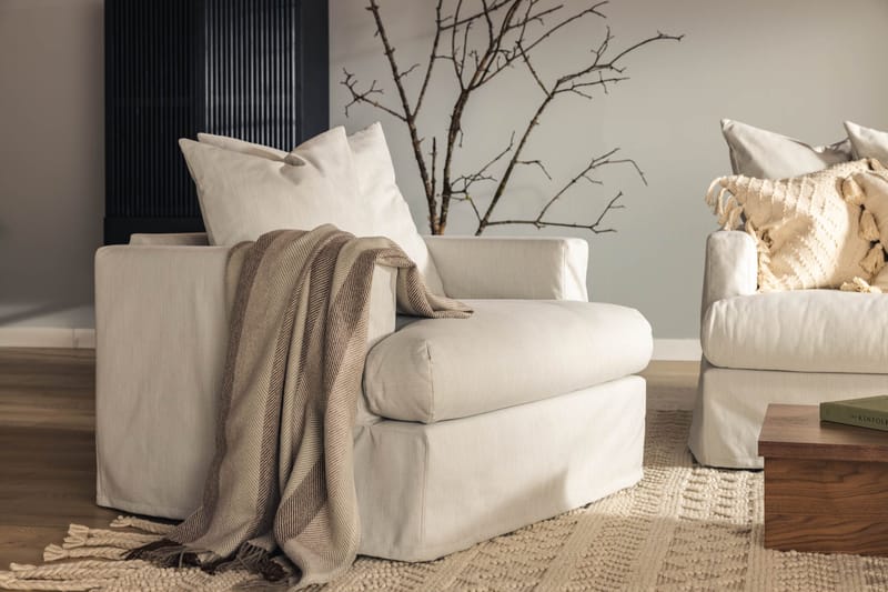 Menard Fåtölj Tvättbar & avtagbar klädsel - Linnebeige - Möbler - Vardagsrum - Fåtöljer