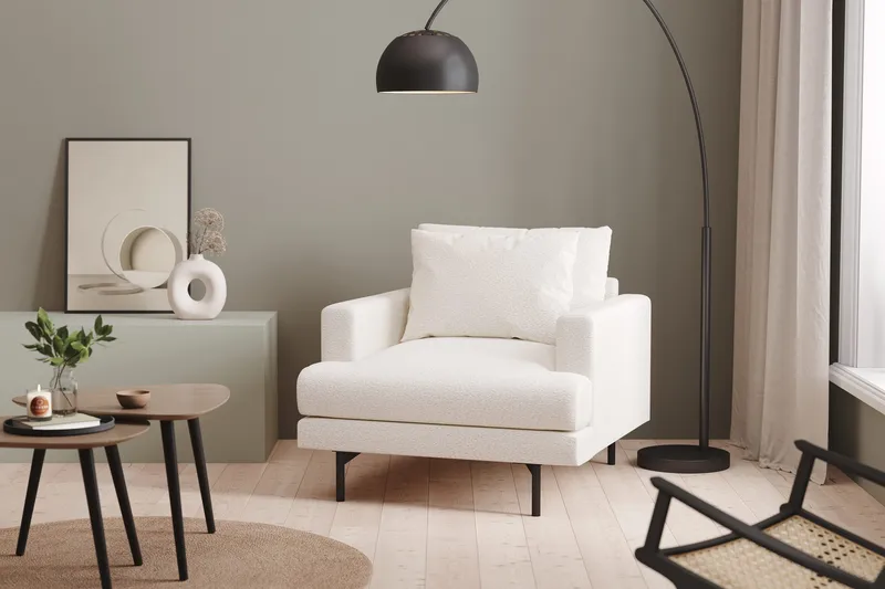 Menard Fåtölj - Vit Bouclé - Möbler - Vardagsrum - Fåtöljer