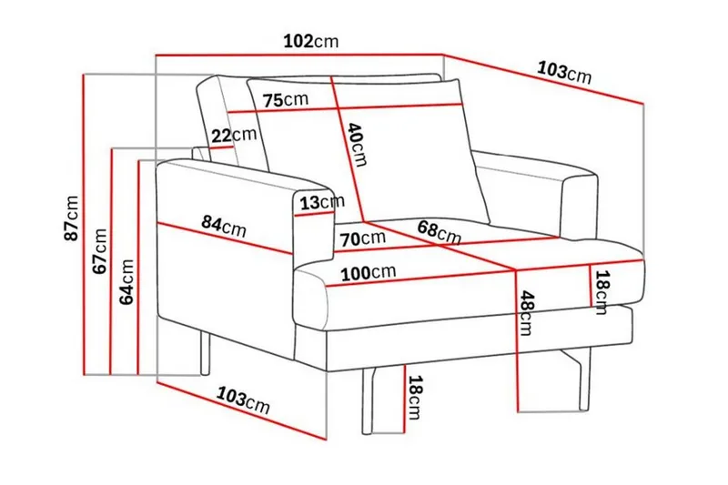 Menard Stor Fåtölj Manchester Tyg - Ljus Beige - Möbler - Vardagsrum - Fåtöljer