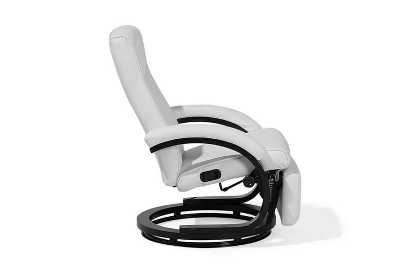 Might Oval Reclinerfåtölj i Konstläder med Metallunderrede - Vit - Möbler - Vardagsrum - Fåtöljer