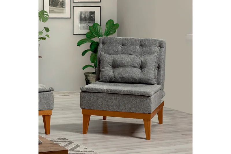 Mozzetti Fåtölj med Armstöd - Grå - Möbler - Vardagsrum - Fåtöljer - Bäddfåtöljer