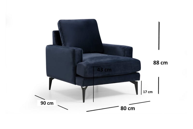 Mukes Fåtölj med Armstöd - Blå - Möbler - Vardagsrum - Fåtöljer