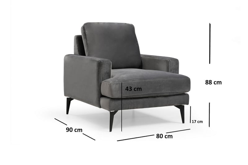 Mukes Fåtölj med Armstöd - Svart - Möbler - Vardagsrum - Fåtöljer