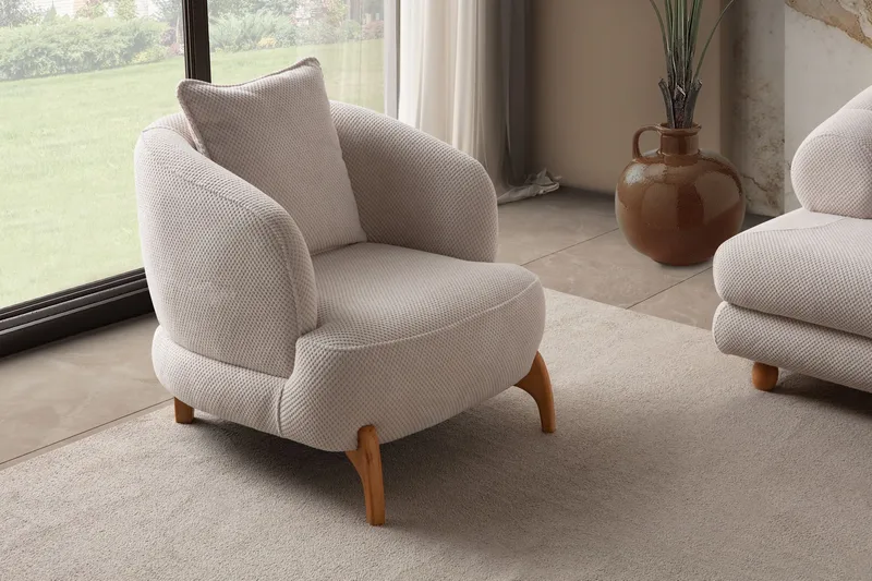 Munemori Öronlappsfåtölj 81x76x81 cm - Beige - Möbler - Vardagsrum - Fåtöljer - Öronlappsfåtölj