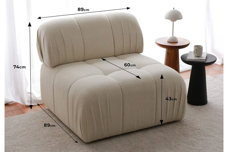 Murum Fåtölj - Vit - Möbler - Vardagsrum - Soffor - Modulsoffor - Mittmodul