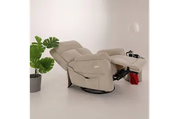 Navren Reclinerfåtölj Elektrisk - Krämvit - Möbler - Vardagsrum - Fåtöljer - Biofåtöljer & reclinerfåtöljer